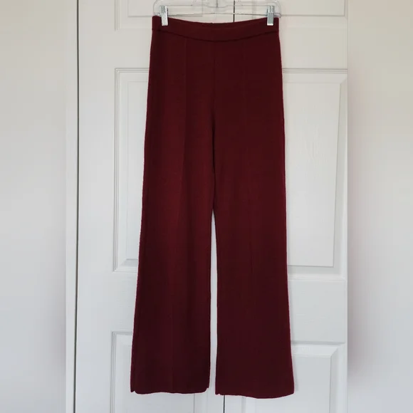 Sezane Matthew Trousers Burgundy Small - Picture 2 of 10